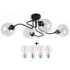 Glimex Orb mennyezeti lámpa átlátszó 4x E27 + ajándék LED izzó