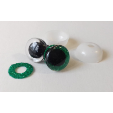  Glitteres (csillogós) szem, zöld 16mm - 1pár rövidáru