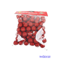  Glitteres golyó díszítő 2cm kb 85db/cs - Piros dekorációs kellék