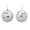  Glitteres gyöngyös gömb 8cm