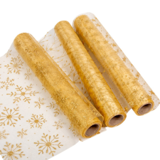  Glitteres organza dekor anyag arany 30x500cm dekorációs kellék