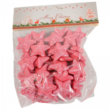  Glitteres polisztirol csillag rózsaszín 3,5cm dekorációs kellék