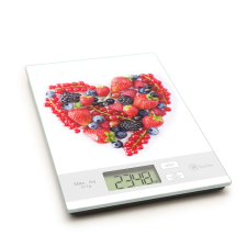 GLO Vog &amp; Arts design, 57267K digitális konyhai mérleg, max 5 kg, Gyümölcsös szív minta konyhai mérleg