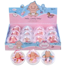 Global Express Far East Ltd. Alvó bébi baba labdában - 13 cm, többféle baba