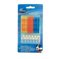 Global Licence Srl 12db születésnapi gyertya és 12 tartó DISNEY MICKEY EGÉR party kellék