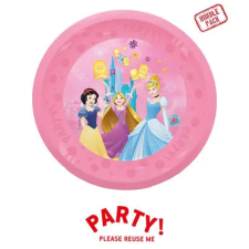 Global Licence Srl 4db újrafelhasználható parti tányér 21 cm-es DISNEY HERCEGNŐK party kellék