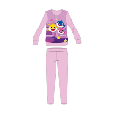 Global Licence Srl Baby Shark téli pamut gyerek pizsama - interlock pizsama - világosrózsaszín - 110