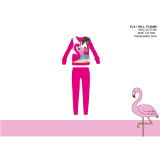 Global Licence Srl Flamingó vékony pamut gyerek pizsama - jersey pizsama - pink - 104 gyerek hálóing, pizsama