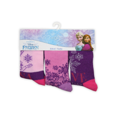 Global Licence Srl Gyerek pamut bokazokni - 3 pár - Jégvarázs - lila - 31-34