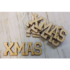 Global Licence Srl Natúr fa - "Xmas" felirat 7cm 5db/csomag dekorációs kellék