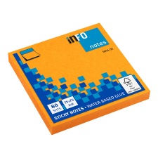 GLOBAL NOTES AMC AG Info Notes önt.jegyzettömb, 75x75mm, 80lap, brilliant narancs jegyzettömb