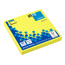 GLOBAL NOTES AMC AG Info Notes önt.jegyzettömb, 75x75mm, 80lap, kockás, brilliant sárga jegyzettömb