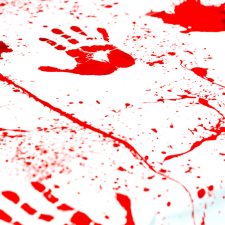 Globiz international Halloween-i asztalterítő - alumínium hatású - 137 x 183 cm - véres kéznyomok lakástextília