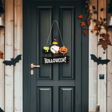 Globiz international Halloween-i dekor fából - manó - akasztható - 24 x 15 cm dekoráció
