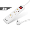 Globiz International Kft. Elosztó 3-as - 3 x 1,5 mm - 1,5 m - 2 x USB-vel - kapcsolós
