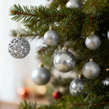 Globiz International Kft. Karácsonyfadísz szett - 100 db gömb + csúcsdísz - ezüst karácsonyfadísz
