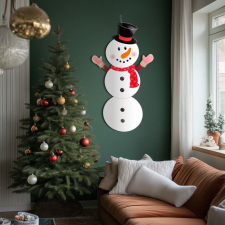 Globiz International Kft. Karácsonyi dekoráció - hóember - papír - 90 cm karácsonyi dekoráció