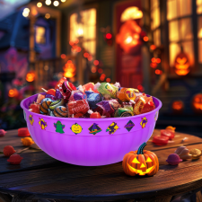 Globiz international Kínálótál - lila - műanyag - 30 x 12 cm dekoráció