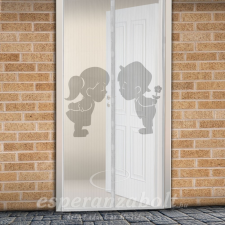 Globiz international Szúnyogháló függöny ajtóra 100x210cm kisfiú, kislány mintás szúnyogháló