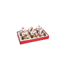 Globiz Karácsonyi LED-es házikó 8 x 6 x 8,5 cm 58936B karácsonyi dekoráció