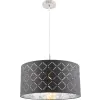 GLOBO 15228H Kidal Függesztékes lámpa ,60W , E27 , nikkel matt, textil, műanyag ezüst