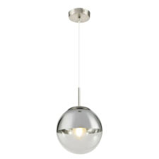 GLOBO 15851 VARUS Függeszték , 40W , E27 , nikkel matt , üveg , króm világítás
