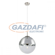 GLOBO 15853 VARUS Függeszték , 40W , E27 , nikkel matt ,üveg , króm világítás