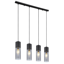 GLOBO ANNIKA FÜGGESZTÉK 4XE27 25W FEKETE FÉM/FÜST ÜVEG 80X9X156CM IP20 világítás