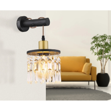 GLOBO Comma falilámpa 1 izzós fekete-arany 150 mm x 370 mm világítás