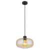 GLOBO Giuseppe fekete-borostyán függesztett lámpa (GLO-15566HA) E27 1 izzós IP20