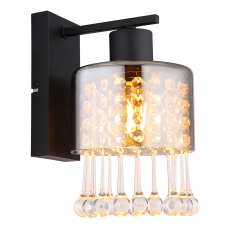 GLOBO Hendry fekete-füstszürke fali lámpa (GLO-15884W) E27 1 izzós IP20 világítás