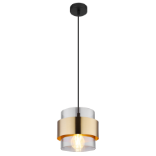 GLOBO MILLEY FÜGGESZTÉK 1XE27 60W FÉM FEKETE/ARANY/FÜST ÜVEG, 18X120CM világítás