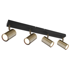 GLOBO Robby fekete-sárgaréz mennyezeti spotlámpa (GLO-57911-4M) GU10 4 izzós IP20 világítás