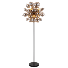 GLOBO Udo fekete-füstszürke állólámpa (GLO-15633SS) E14 6 izzós IP20 világítás