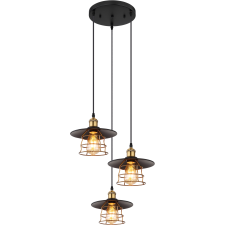 GLOBO VIEJO FÜGGESZTÉK 3XE27 60W IP20 33X155CM MATT FEKETE-ANTIK RÉZ, FÉMHÁLÓS világítás
