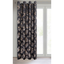  Gloria bársony sötétítő függöny Fekete/pezsgő 140x250 cm lakástextília