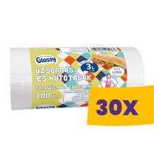 GLOSSY hűtő és uzsonnás tasak 3L 100db/tek (Karton - 30 tekercs) papírárú, csomagoló és tárolóeszköz