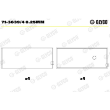 GLYCO hajtókar csapágy GLYCO 71-3639/4 0.25mm autóalkatrész