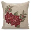  Gobelin karácsonyi párnahuzat fényes fonallal Natúr/piros 45x45 cm +/-5%