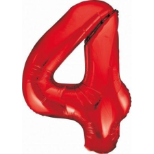 Godan 4-es Szám Fólia Lufi - 85 cm, Piros (BC-HCW4) party kellék