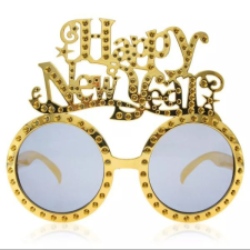 Godan Arany színű partiszemüveg „Happy New Year&quot; felirattal party kellék