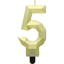 Godan Diamond Metallic Számgyertya - 5-ös, Arany (492278) party kellék