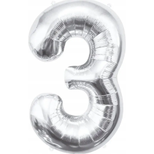 Godan Fólia Lufi - 85 cm, 3-as, Ezüst (BC-HSR3) party kellék