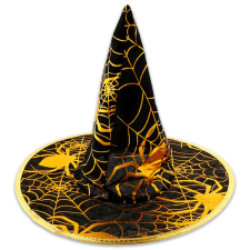 Godan H-12585-2 Arany pókhálós boszorkány kalap jelmez