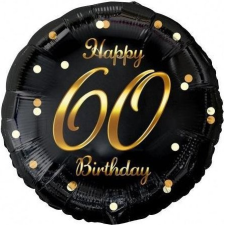 Godan Happy Birthday 60 B&C Gold Fólia Lufi - 36 cm (490666) party kellék