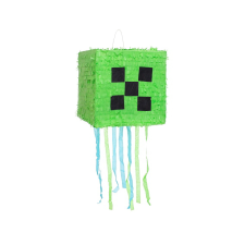 Godan Minecraft: Zöld Pixel Pinata - 28 x 28 x 28 cm party kellék