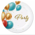 Godan Papírtányér „Party" felirattal, 18 cm - 6 db-os