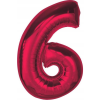 Godan Piros 6-os Red szám fólia lufi 92 cm (633868)