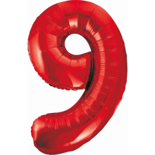 Godan Piros 9-es Red szám fólia lufi 85 cm (BC-HCW9) party kellék