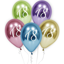 Godan Platina Happy Birthday 18 Platinum Léggömb - 5 db, 30 cm (513735) party kellék